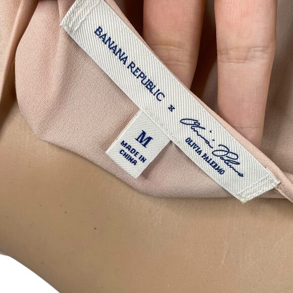 Banana Republic x Olivia Palermo Peach Pink Gathered Empire Blouse SZ M - Picture 7 of 10